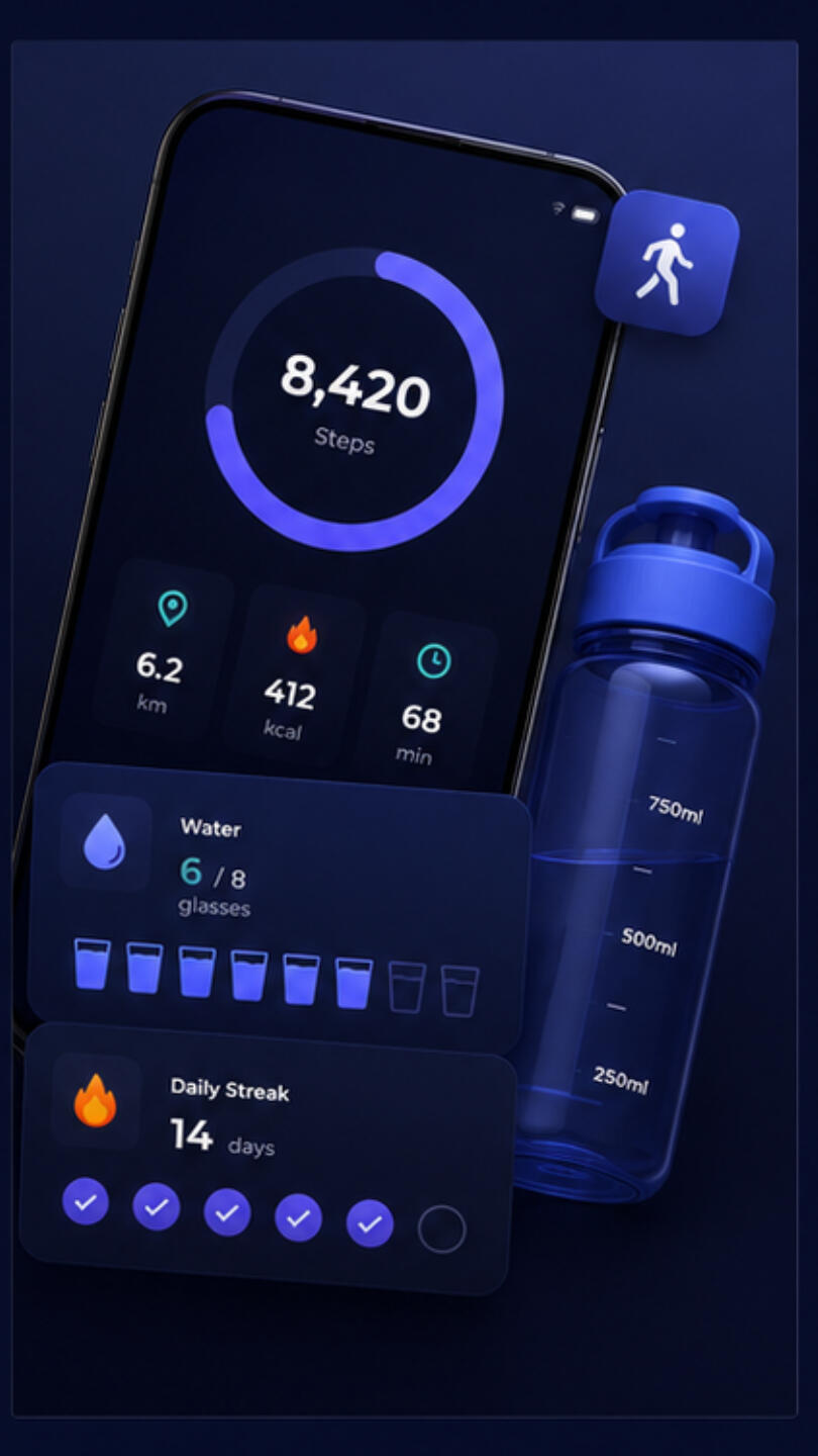 Water and habit tracking track your habits and water intake with our app